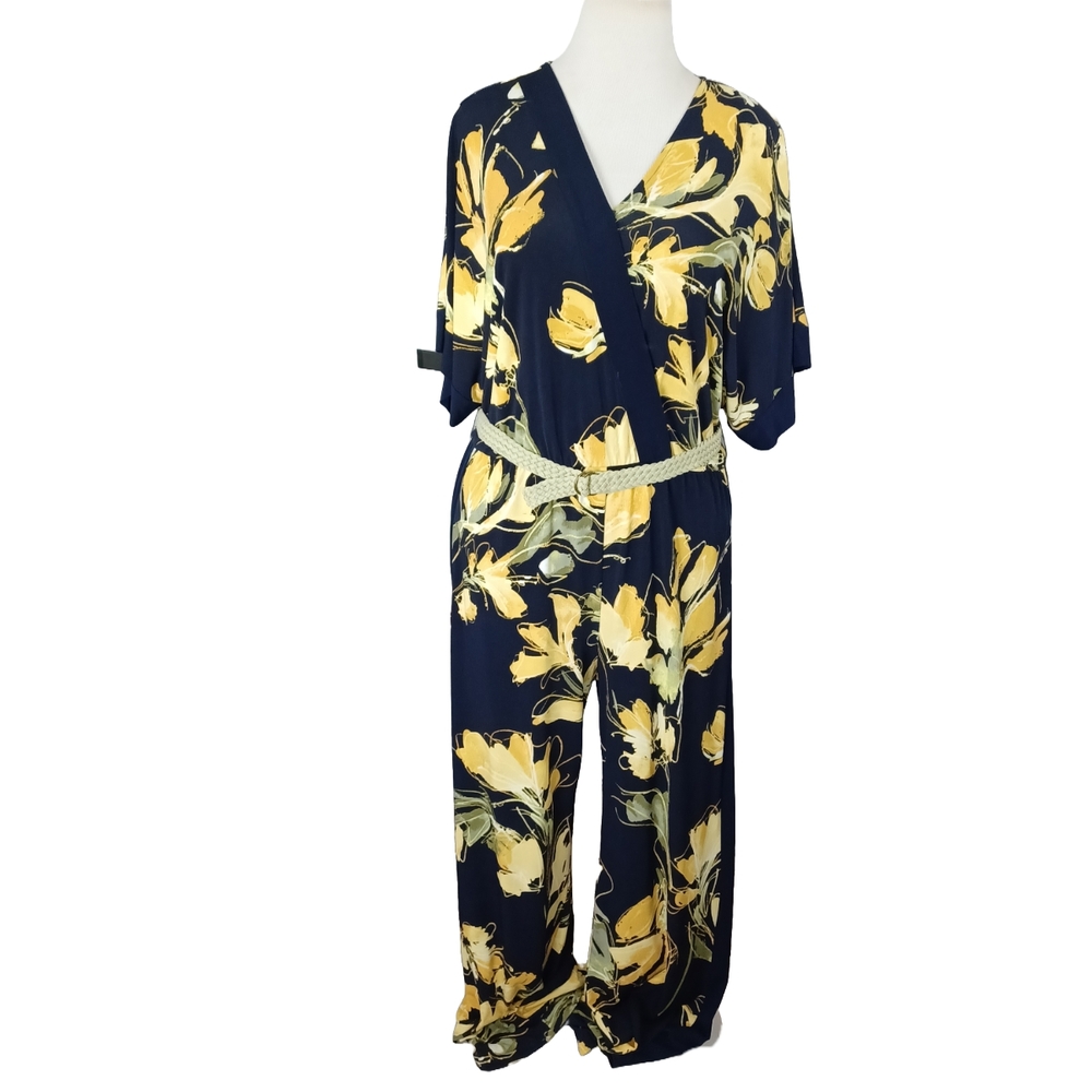 SUSAN GARVER FLORAL JUMPSUIT SIZE L